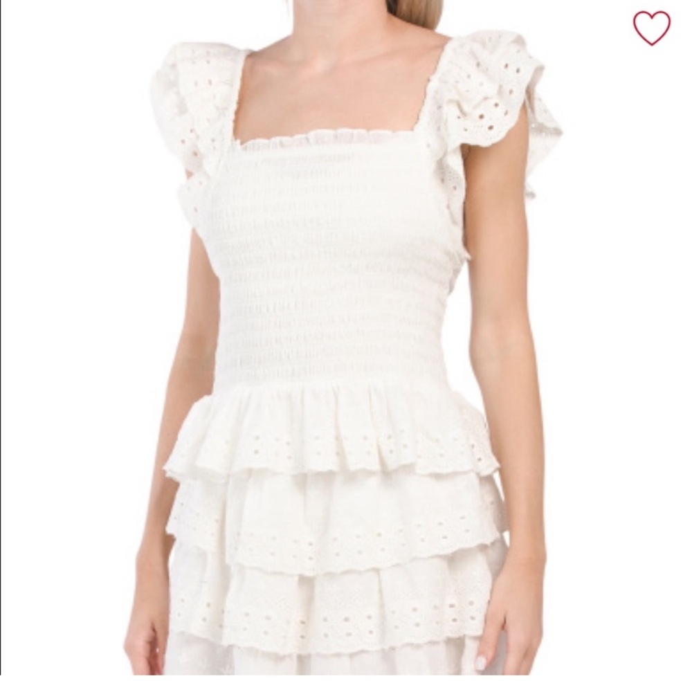 House of Harlow 1969 Ruffled Tiered Eyelet SET!! TOP & BOTTOM